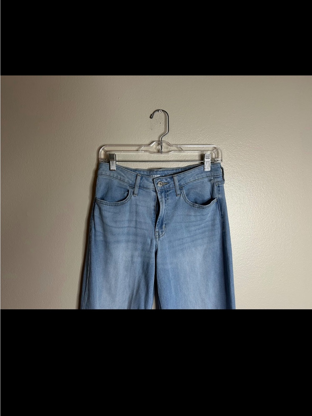 Old Navy Jeans Womens 4 High Rise Wide Leg Light Wash Modest Neutral Capsule - Picture 3 of 7